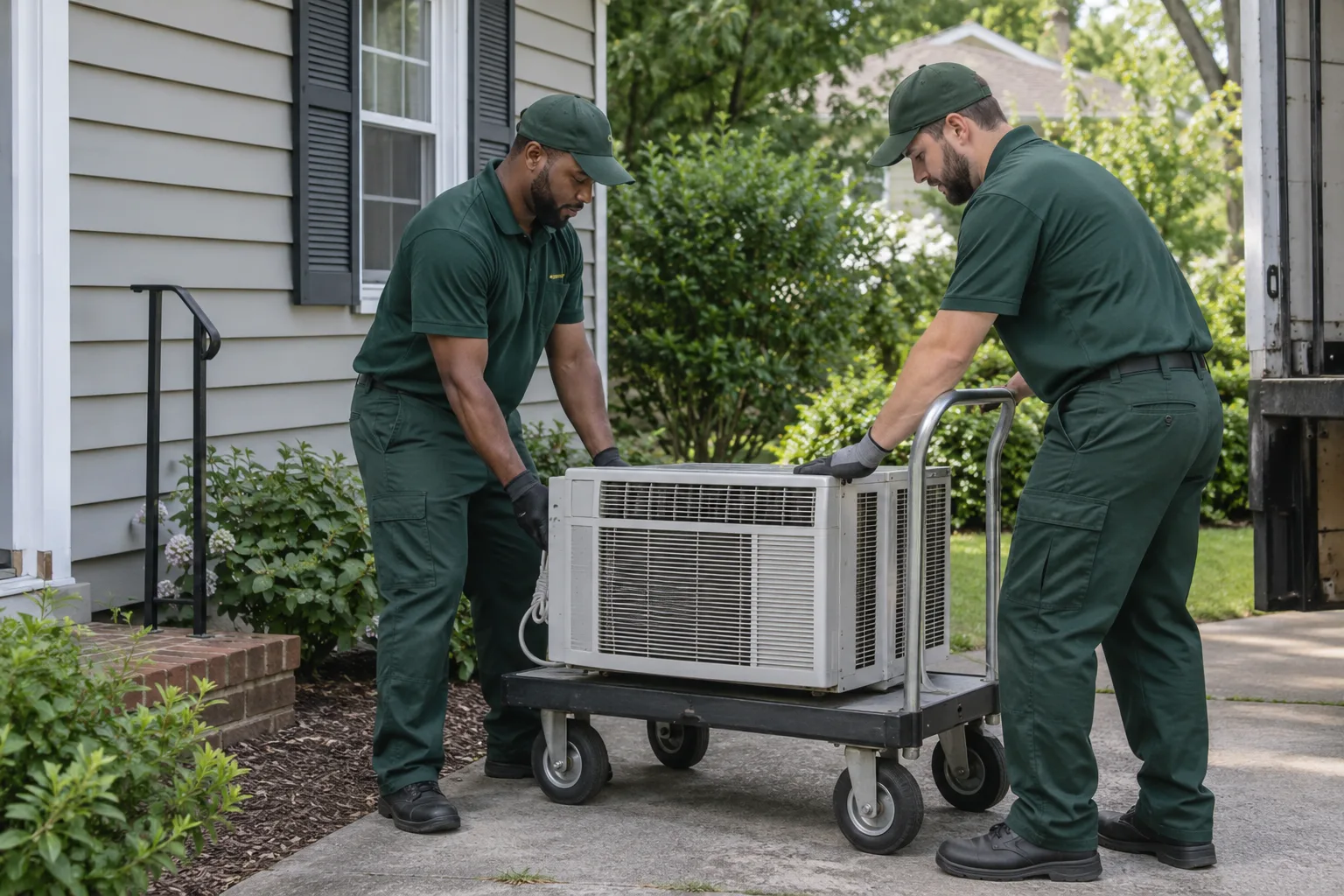 Air Conditioner Removal preparation at a home