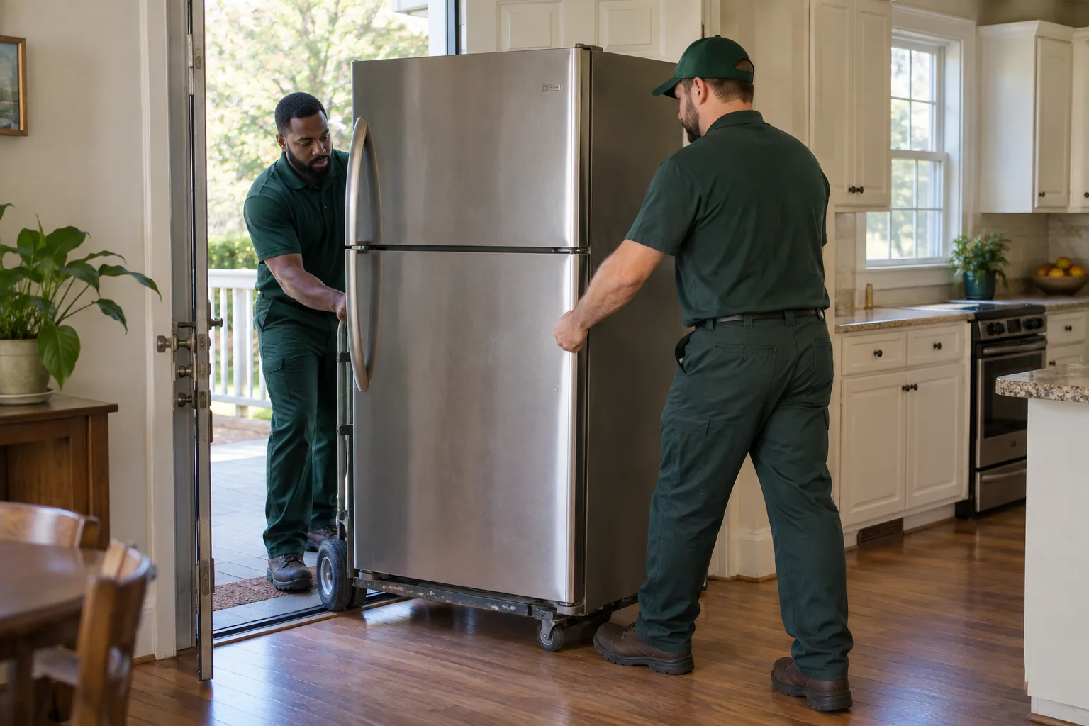 Refrigerator Removal preparation at a home