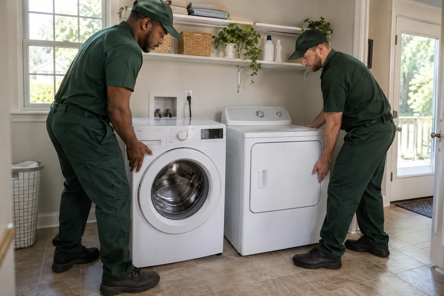 Washer & Dryer Removal preparation at a home