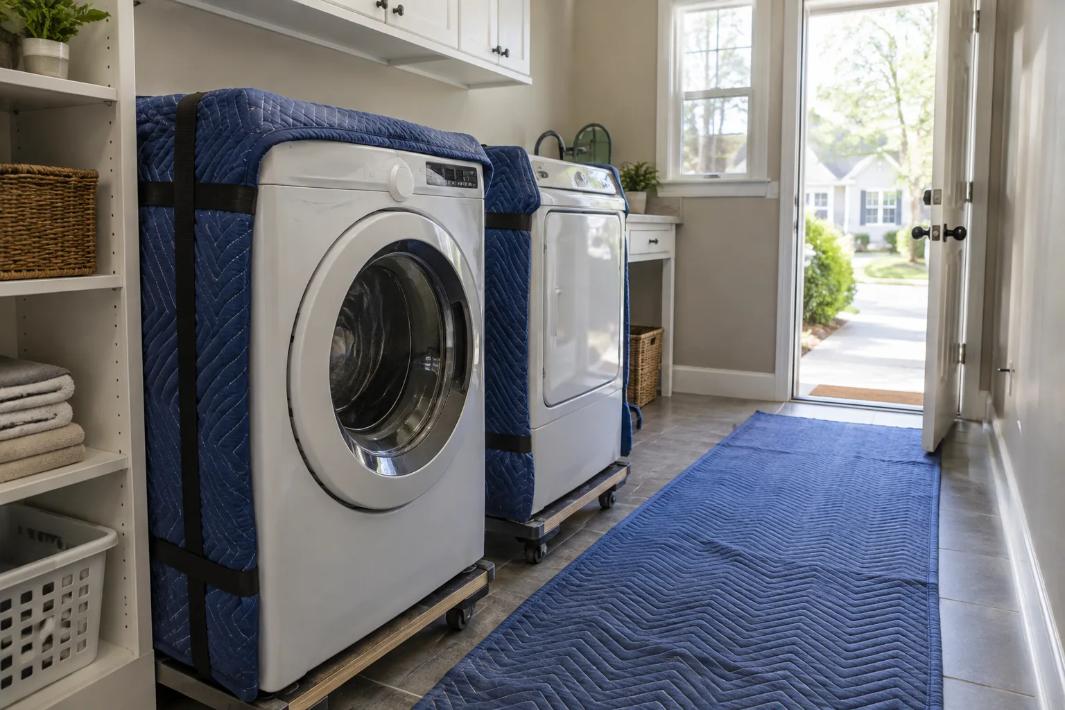 Appliance and access detail for washer & dryer removal